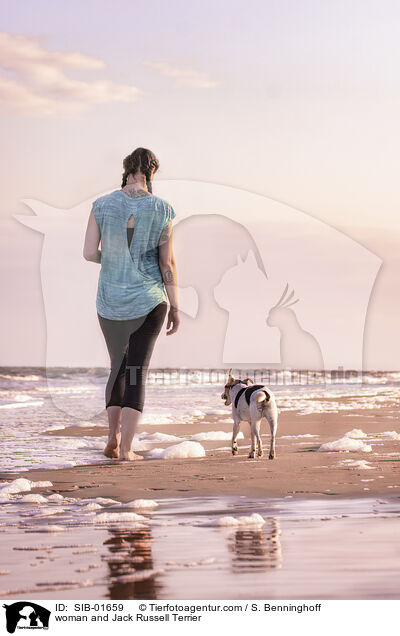 woman and Jack Russell Terrier / SIB-01659