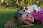 woman and Jack Russell Terrier Puppy
