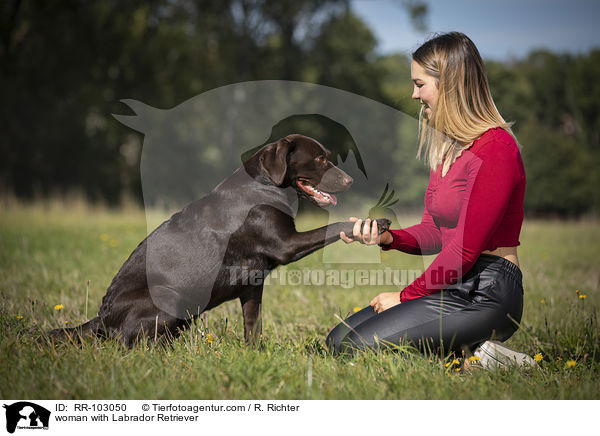 woman with Labrador Retriever / RR-103050