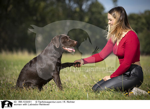 woman with Labrador Retriever / RR-103051