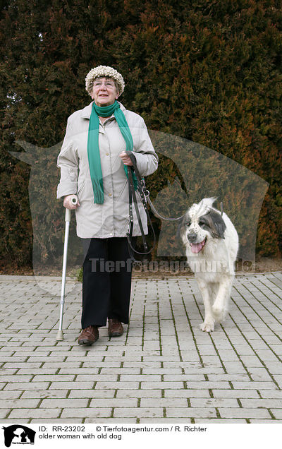 older woman with old dog / RR-23202