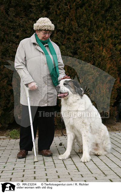 older woman with old dog / RR-23204