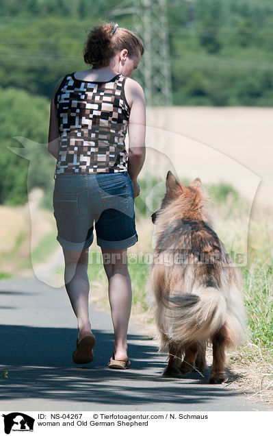 woman and Old German Shepherd / NS-04267