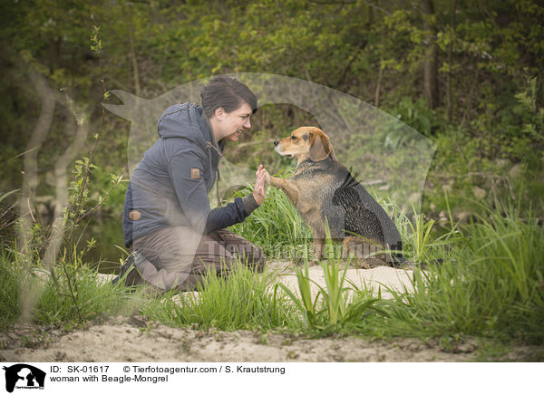 woman with Beagle-Mongrel / SK-01617