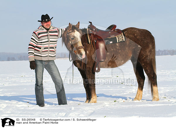 man and American Paint Horse / SS-26548