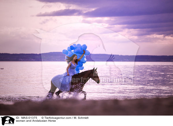 woman and Andalusian Horse / MAS-01375