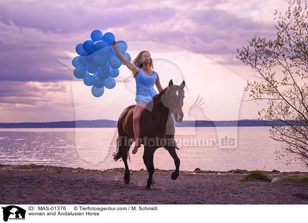 woman and Andalusian Horse / MAS-01376