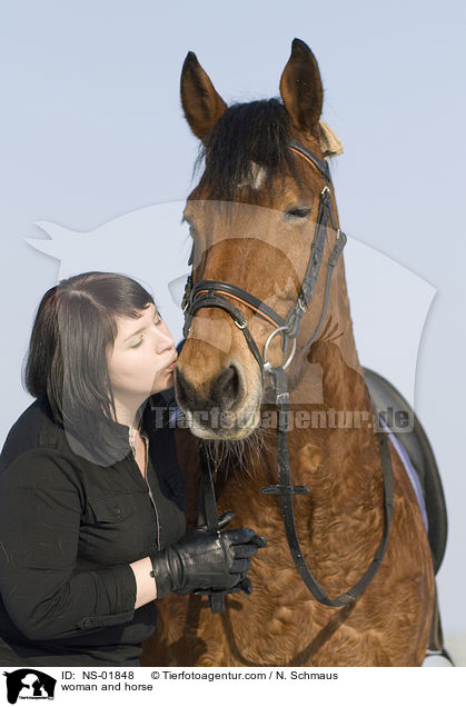 Frau und Freiberger / woman and horse / NS-01848
