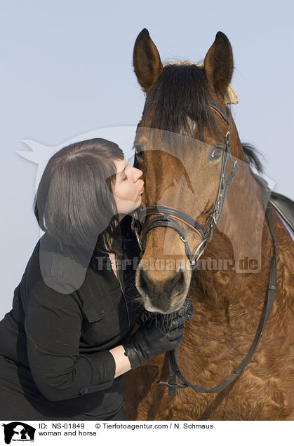 Frau und Freiberger / woman and horse / NS-01849