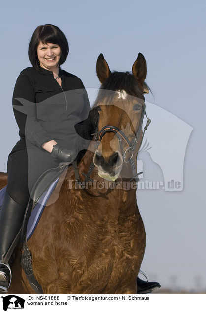 Frau und Freiberger / woman and horse / NS-01868
