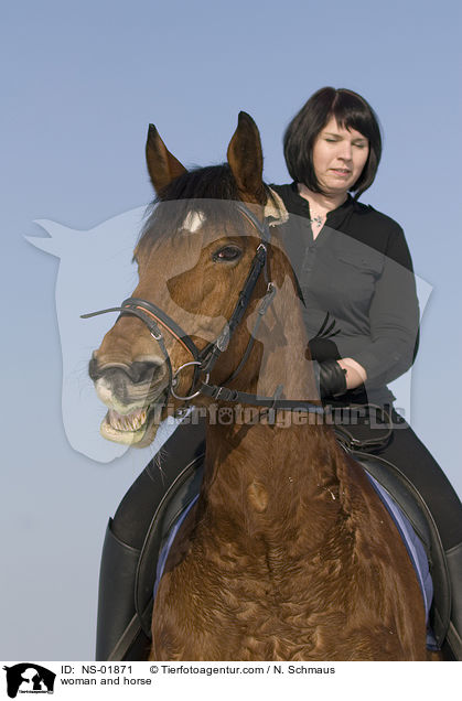 Frau und Freiberger / woman and horse / NS-01871