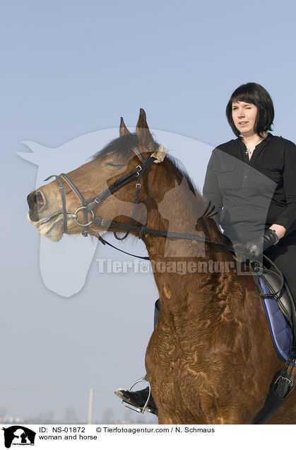Frau und Freiberger / woman and horse / NS-01872