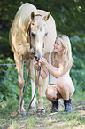 woman with Pony mare