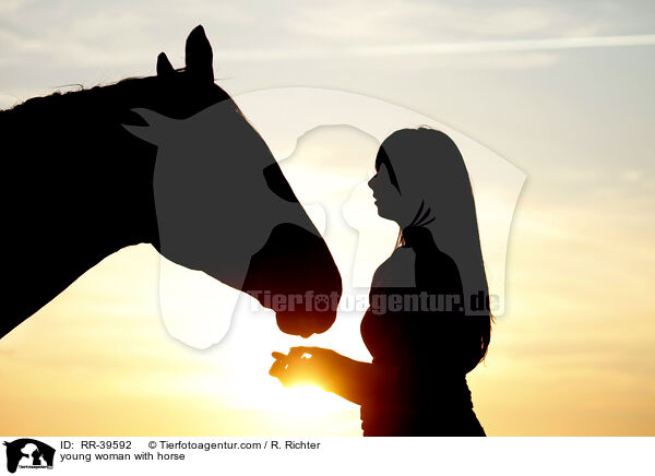 young woman with horse / RR-39592