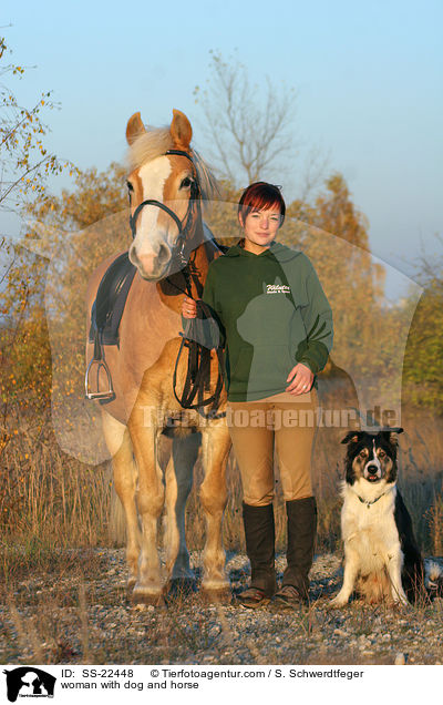 woman with dog and horse / SS-22448