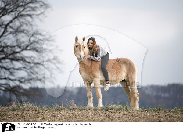 woman and Haflinger horse / VJ-03786