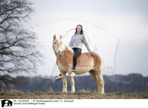 woman and Haflinger horse / VJ-03787