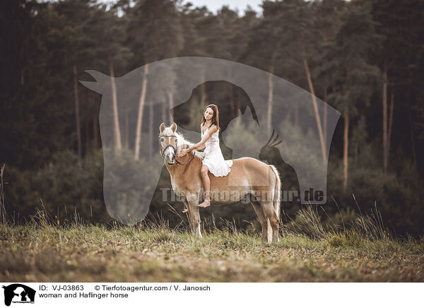 woman and Haflinger horse / VJ-03863