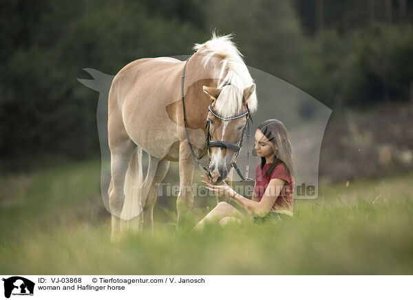 woman and Haflinger horse / VJ-03868