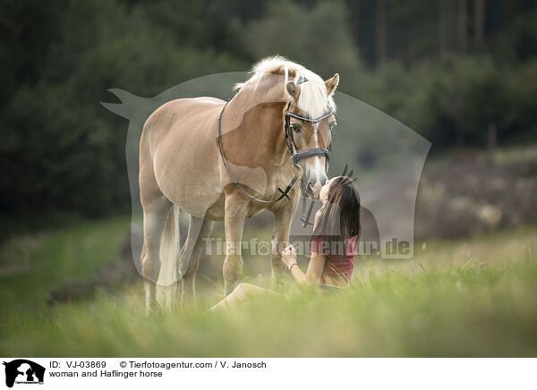 woman and Haflinger horse / VJ-03869