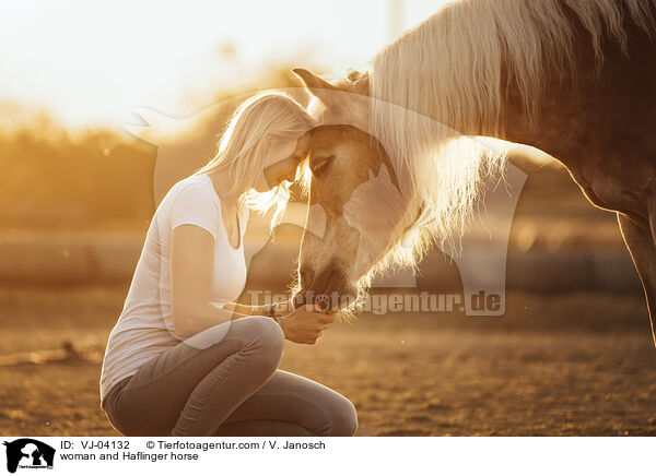 woman and Haflinger horse / VJ-04132