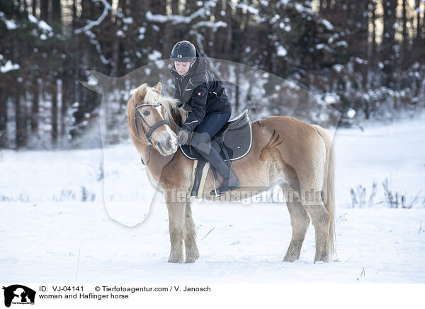 woman and Haflinger horse / VJ-04141