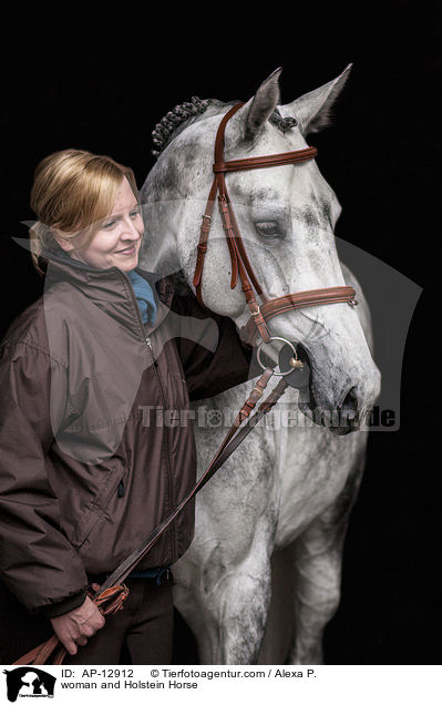woman and Holstein Horse / AP-12912