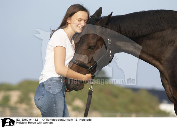 Holstein Horse with woman / EHO-01432