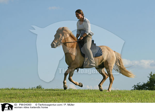 woman rides Icelandic horse / PM-04060