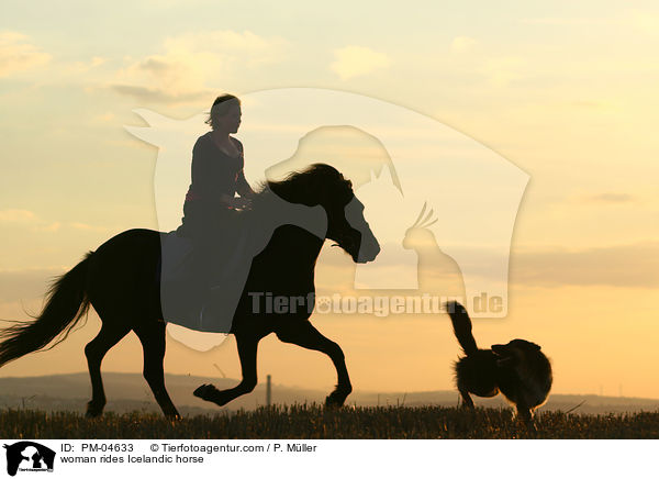 woman rides Icelandic horse / PM-04633