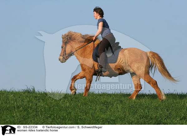 woman rides Icelandic horse / SS-22334