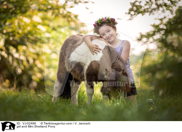 girl and Mini Shetland Pony / VJ-02466