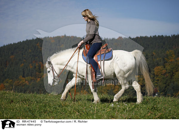 woman rides pony / RR-47445