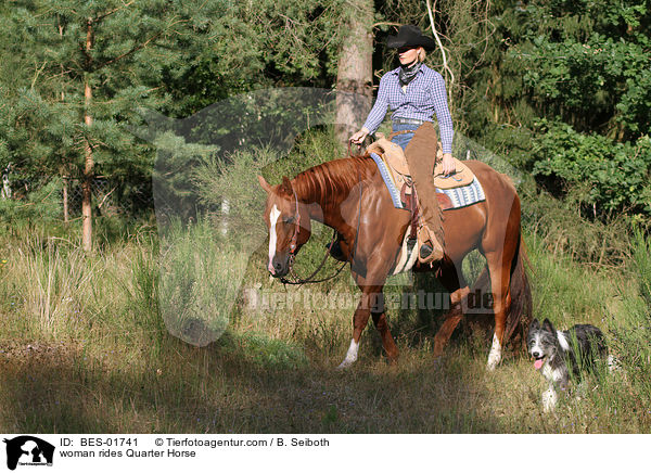 woman rides Quarter Horse / BES-01741