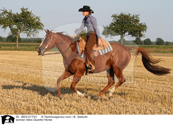 woman rides Quarter Horse / BES-01753
