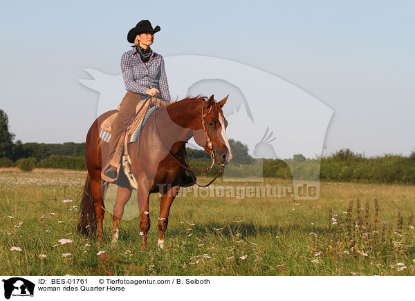 woman rides Quarter Horse / BES-01761