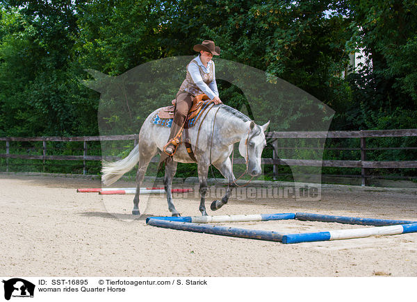 woman rides Quarter Horse / SST-16895