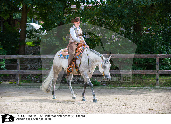 woman rides Quarter Horse / SST-16896