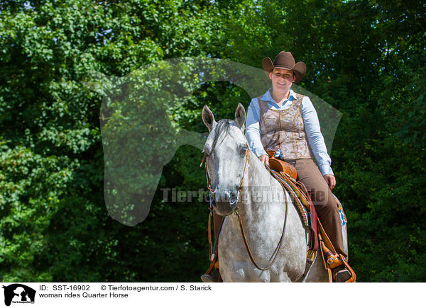 woman rides Quarter Horse / SST-16902