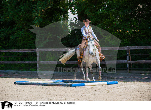 woman rides Quarter Horse / SST-16906