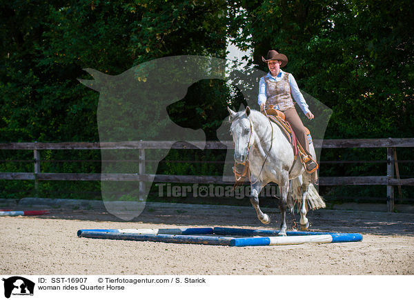 woman rides Quarter Horse / SST-16907