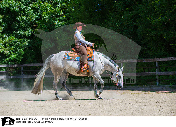 woman rides Quarter Horse / SST-16909
