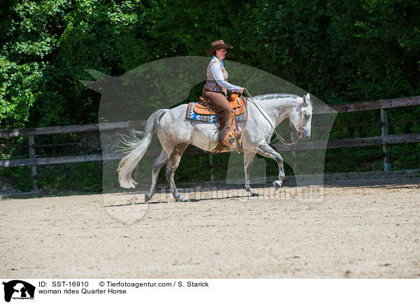 woman rides Quarter Horse / SST-16910