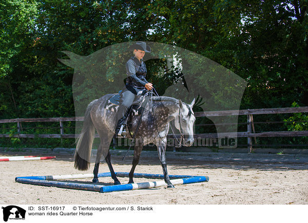 woman rides Quarter Horse / SST-16917