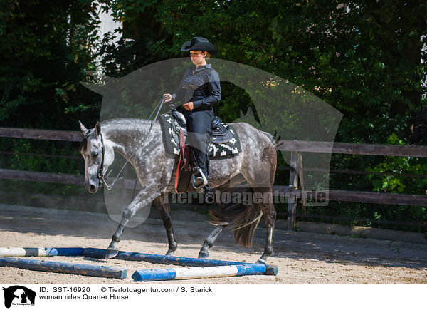 woman rides Quarter Horse / SST-16920