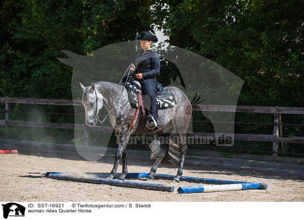 woman rides Quarter Horse / SST-16921