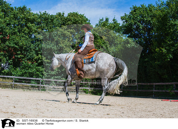 woman rides Quarter Horse / SST-16938
