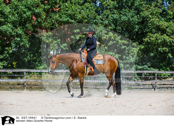 woman rides Quarter Horse / SST-16941