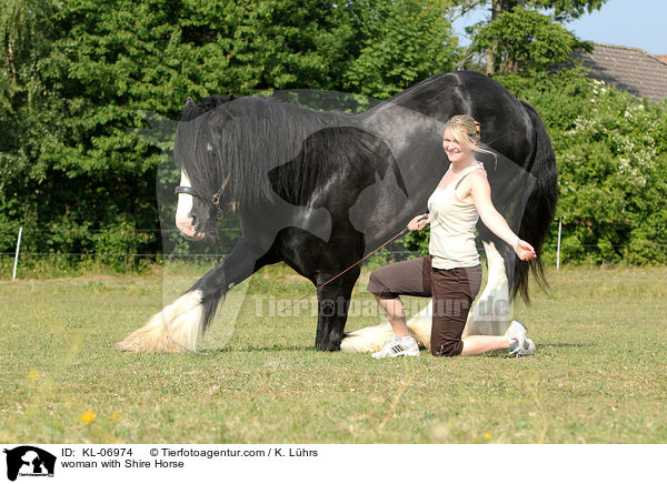 woman with Shire Horse / KL-06974