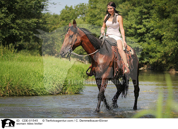 woman rides trotter / CDE-01545